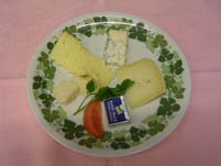 small plate of mixed cheese